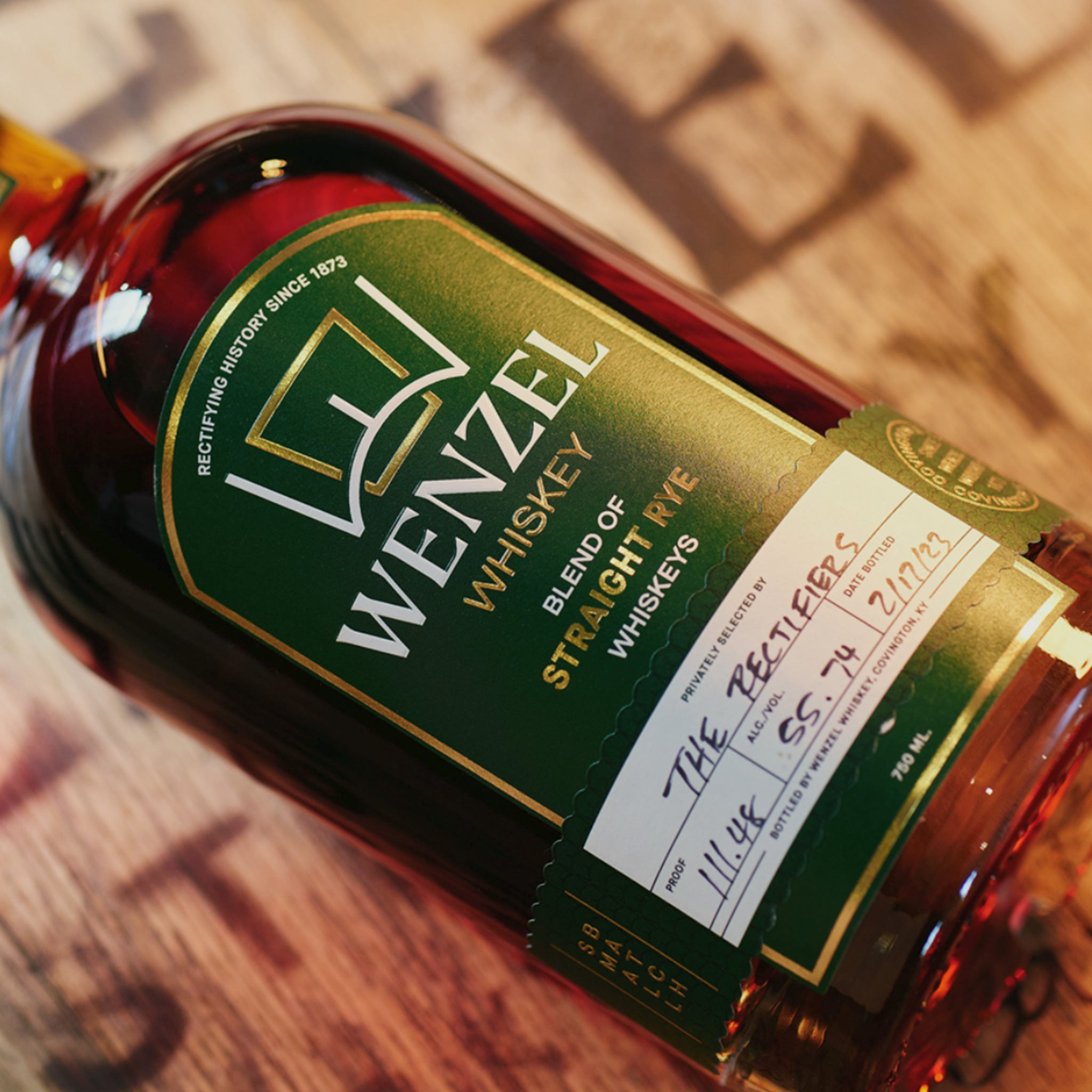 WENZEL RECTIFIERS STRAIGHT RYE WHISKEY BATCH #01