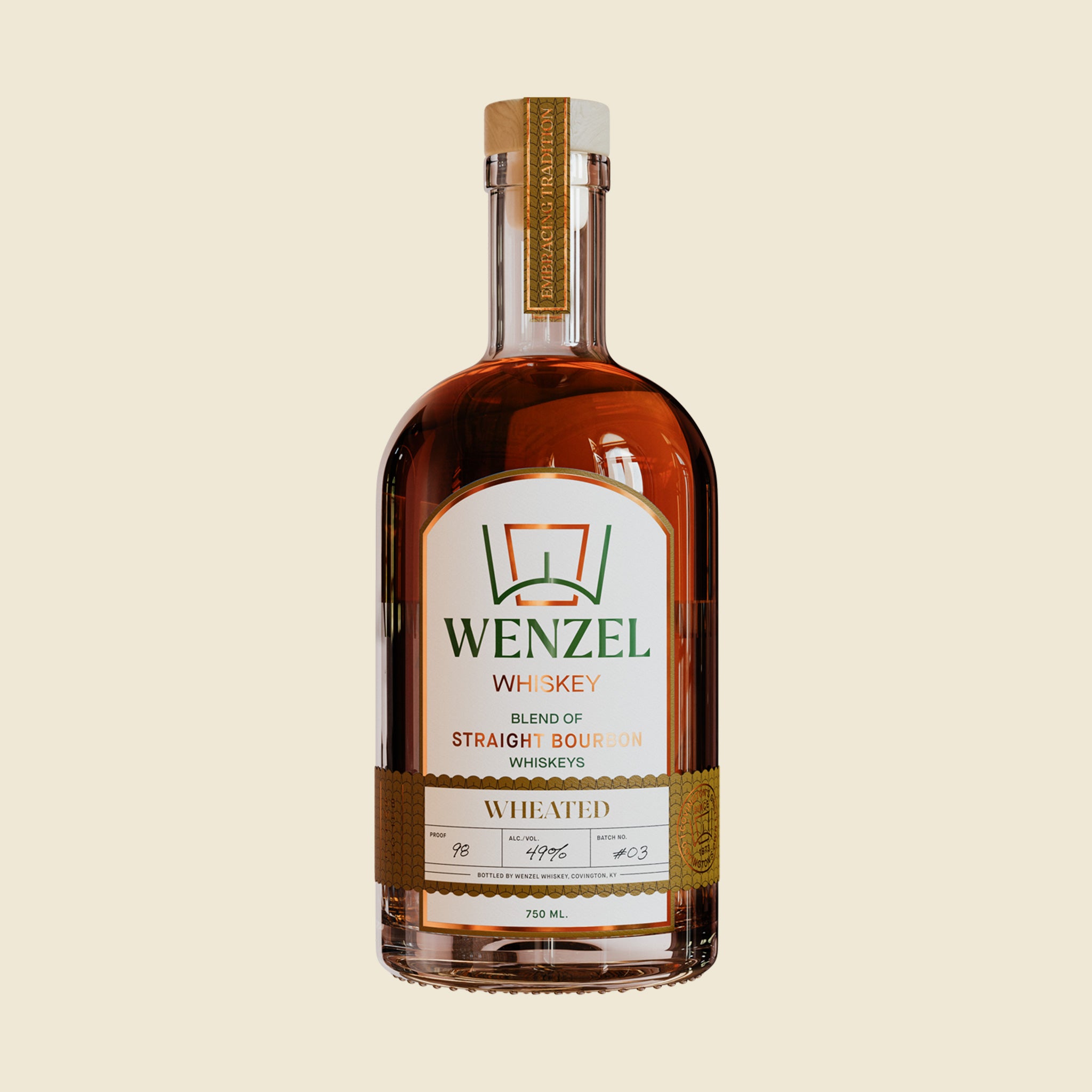WENZEL WHEATED 98 PROOF STRAIGHT BOURBON WHISKEY